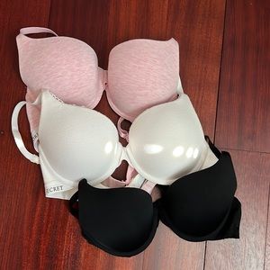 3 Victoria Secret Cotton Bras Size 34B